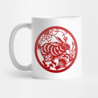 Chinese Zodiac Rabbit in Red Mug